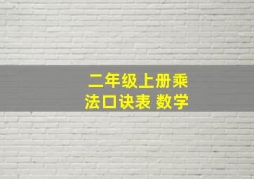 二年级上册乘法口诀表 数学